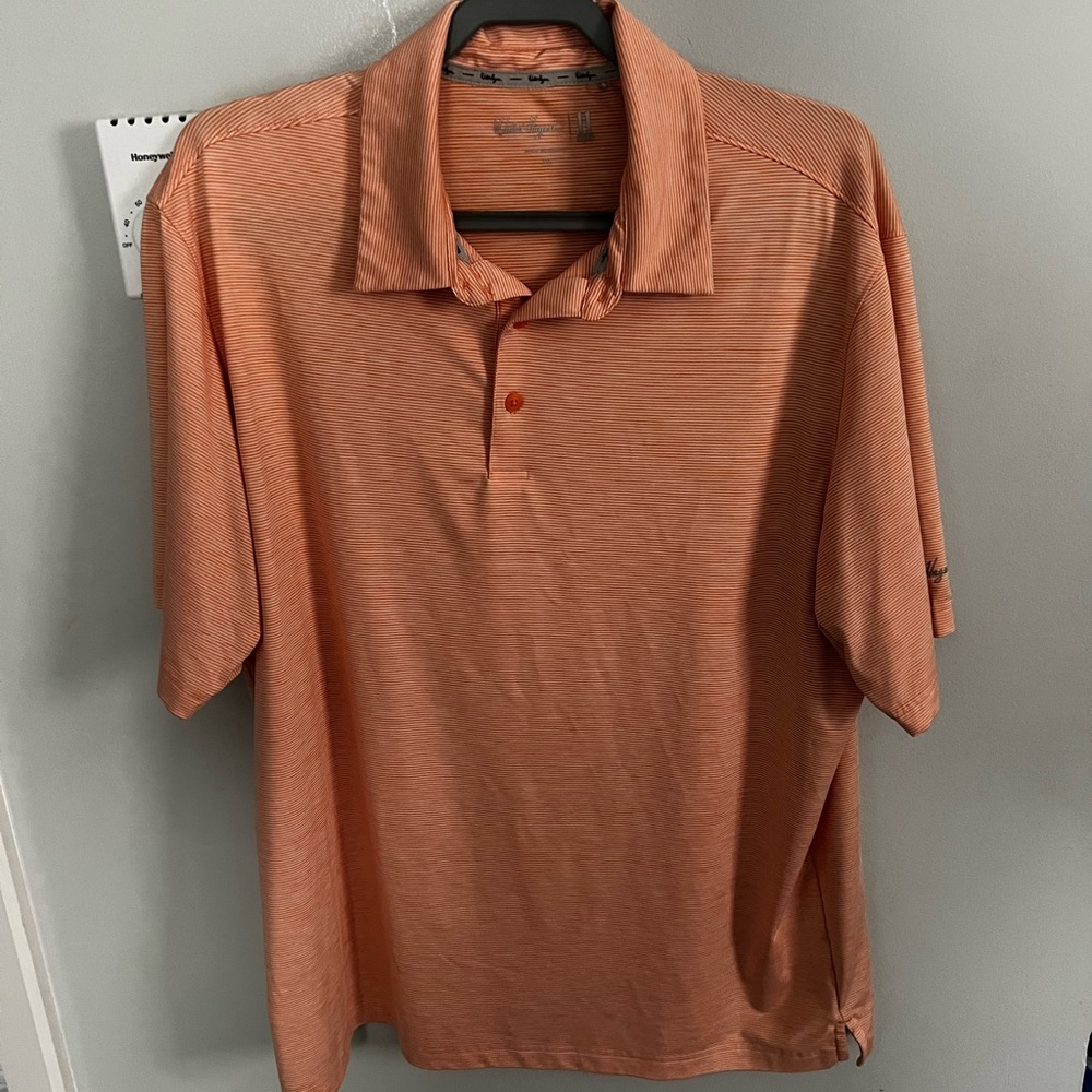 Walter Hagan Golf Polo - Men’s XL - Orange/White (Vertical Stripe)